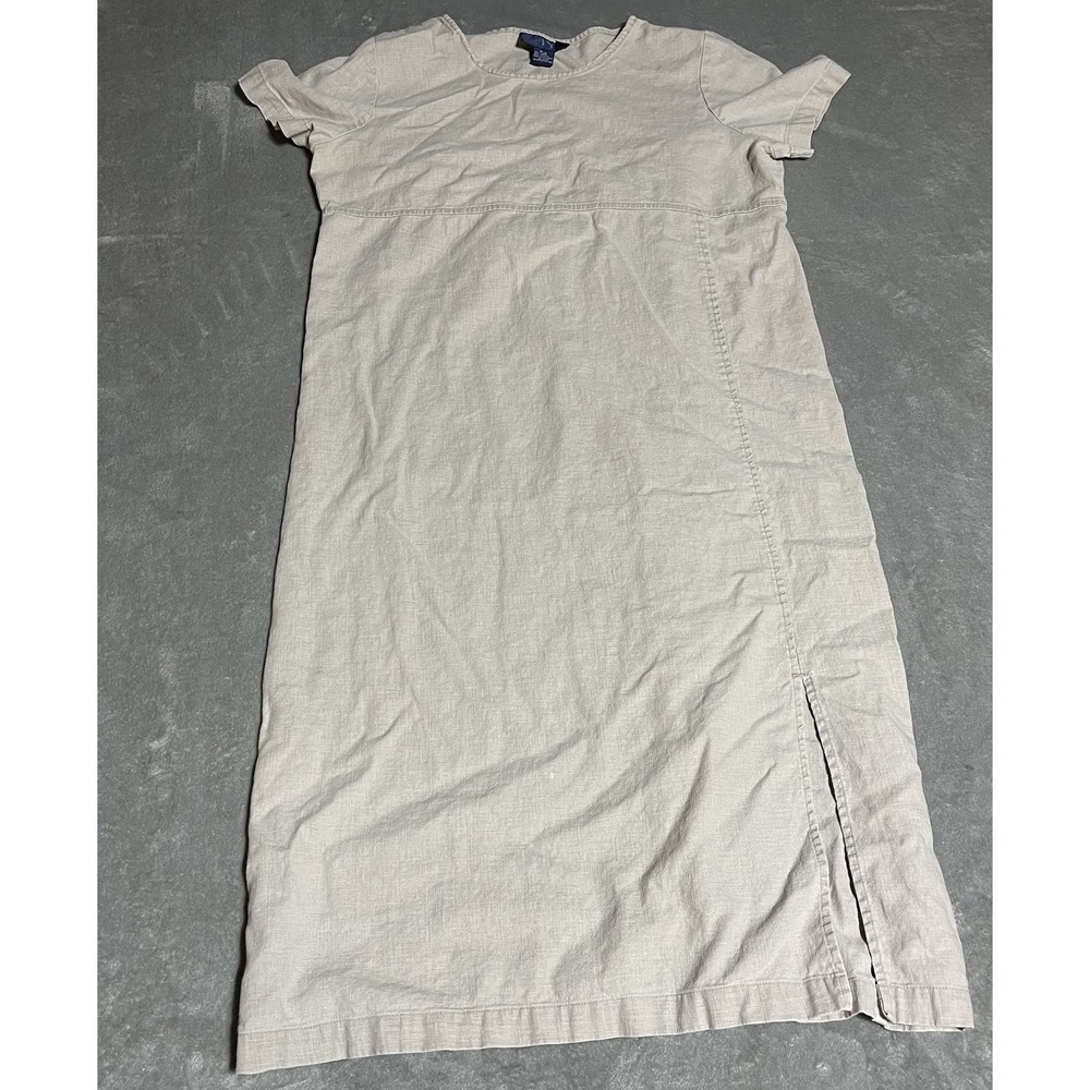 Vintage TY Original Wear Midi Dress Petite Large Linen Blend Lagenlook Boho